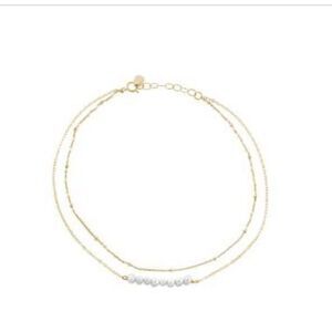 NWT Giani Bernini Cultured Freshwater Pearl (3-4mm) Layered Ankle Bracelet